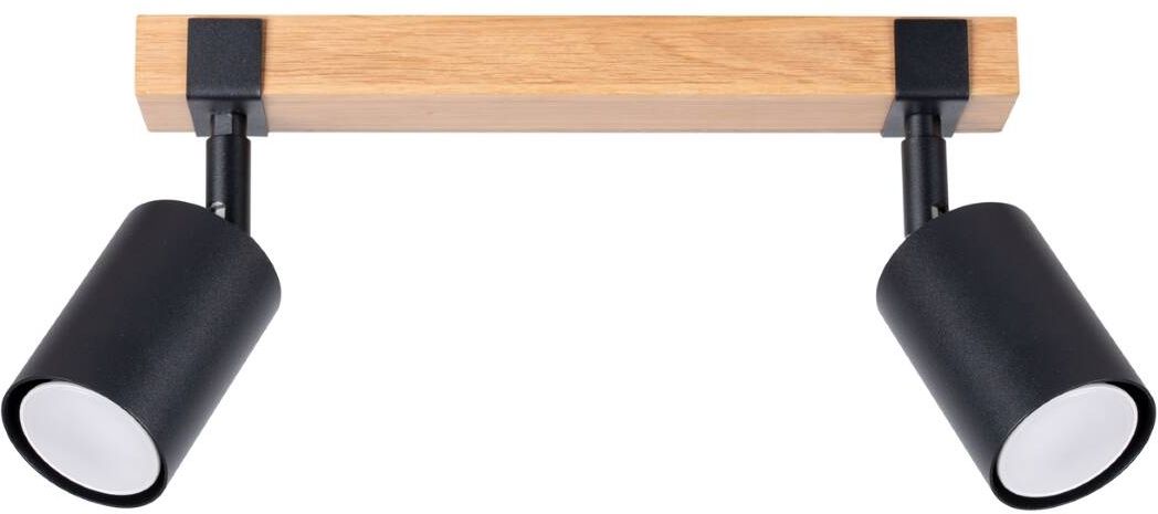 Sollux Lighting Fager stropné svietidlo 2x10 W čierna-drevená SL.1344