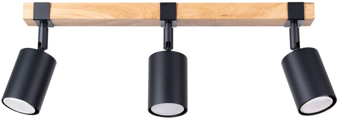 Sollux Lighting Fager stropné svietidlo 3x10 W čierna-drevená SL.1345