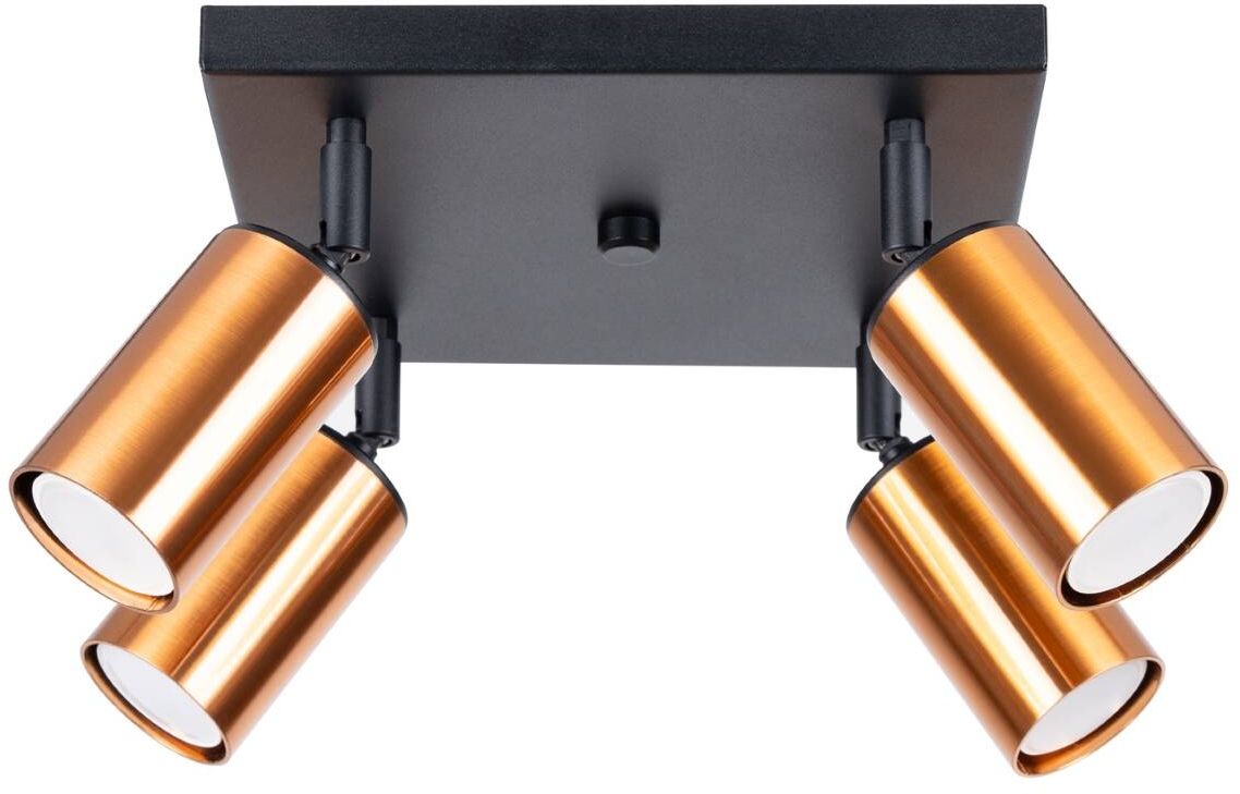 Sollux Lighting Winx stropné svietidlo 4x10 W čierna-medená SL.1378