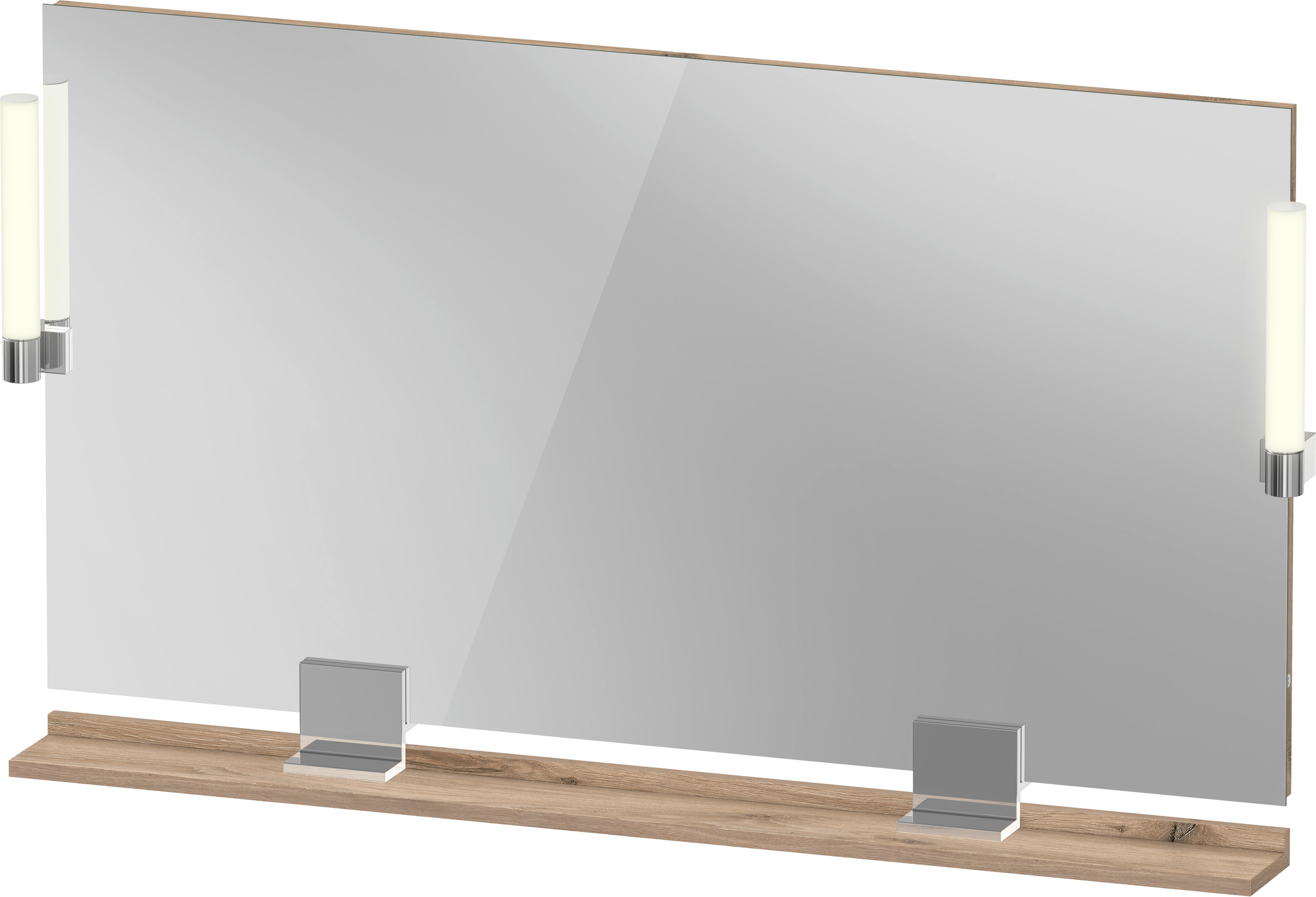 Duravit Sivida zrkadlo 125x65 cm odĺžnikový s osvetlením chrómová-dreva SV7424010550000