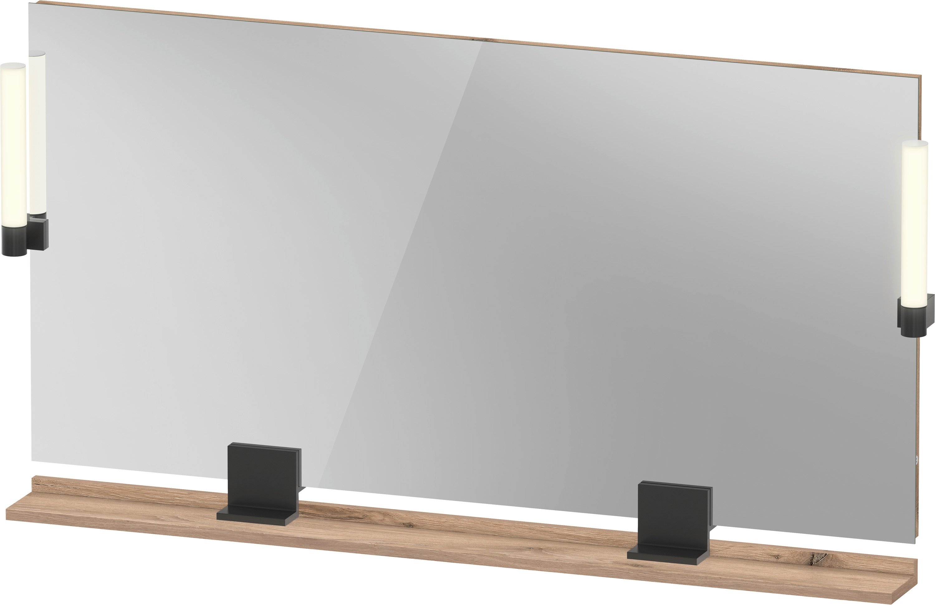 Duravit Sivida zrkadlo 133x65 cm odĺžnikový s osvetlením čierna-dreva SV74250BD550000