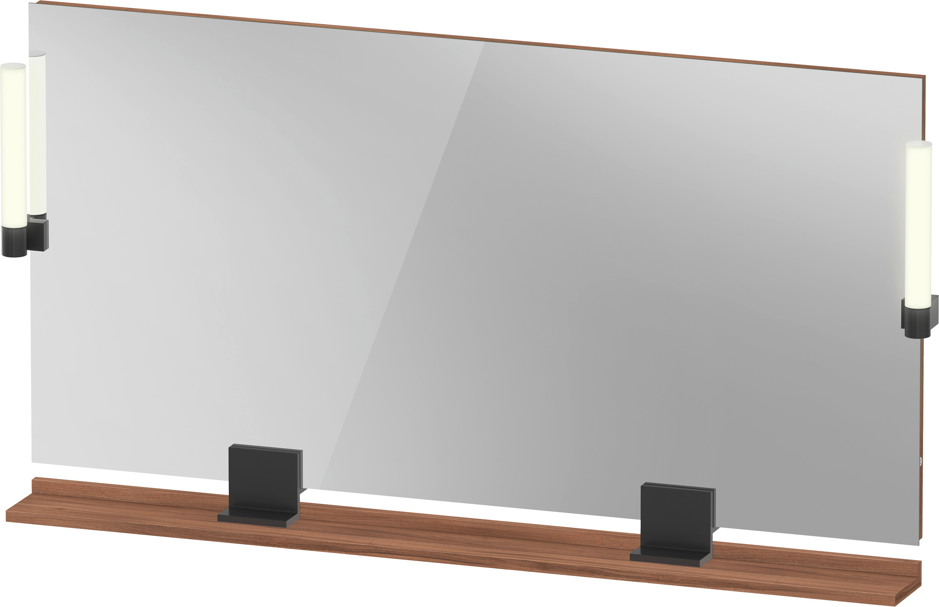 Duravit Sivida zrkadlo 133x65 cm odĺžnikový s osvetlením čierna-dreva SV74250BD790000