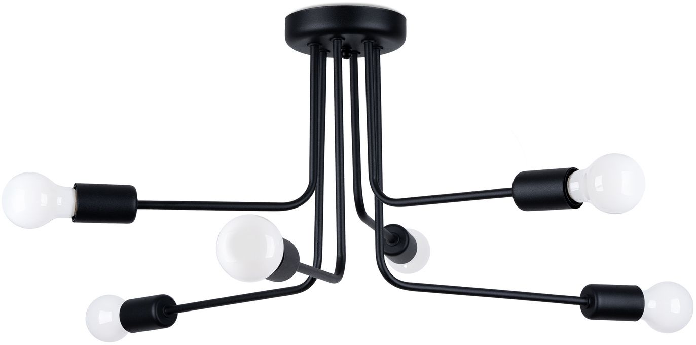 Sollux Lighting Norah stropné svietidlo 6x15 W čierna SL.1452