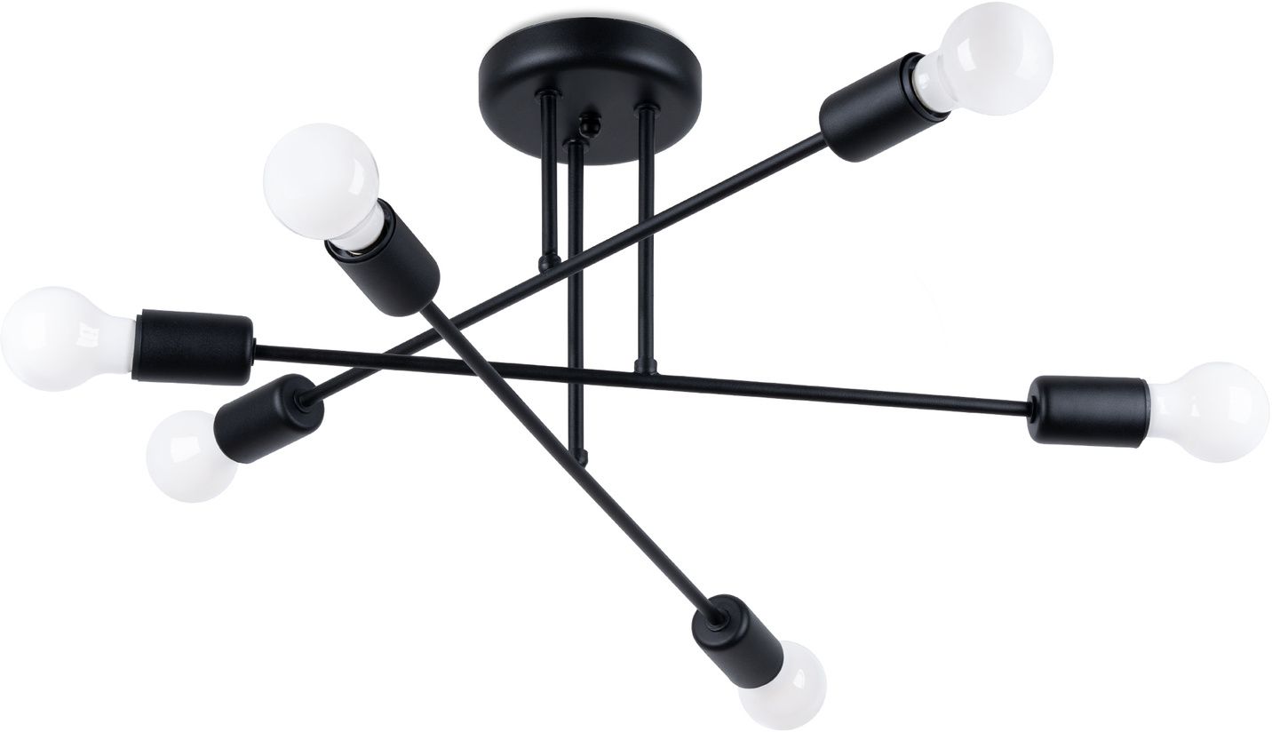 Sollux Lighting Norah stropné svietidlo 6x15 W čierna SL.1453