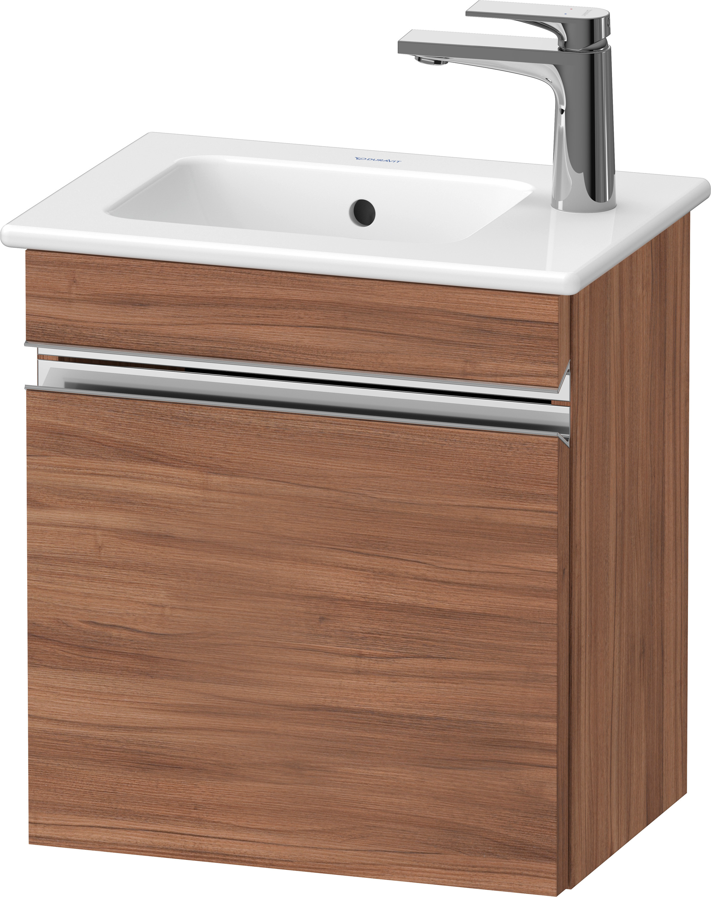 Duravit Sivida skrinka 40x28.7x44.3 cm závesná kúpeľňová skrinka pod umývadlo orech-chrómová SV4642R10790000