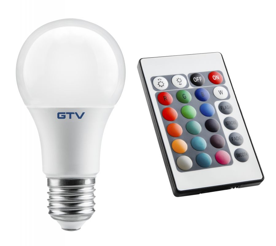 GTV led žiarovka 1x9 W 3000 K E27 LD-PC2A60RGBW-9W