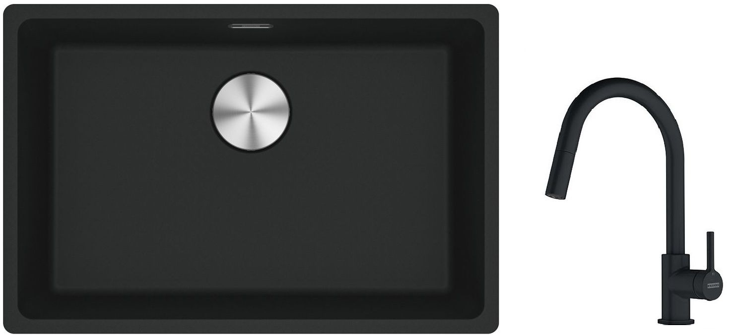 Súprava granitový drez Franke Maris 125.0687.256, kuchynská batéria Franke Lina 115.0626.053