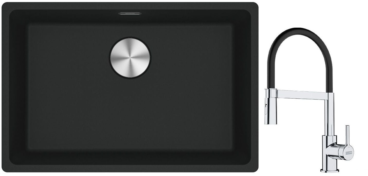 Súprava granitový drez Franke Maris 125.0687.256, kuchynská batéria Franke Lina 115.0626.085