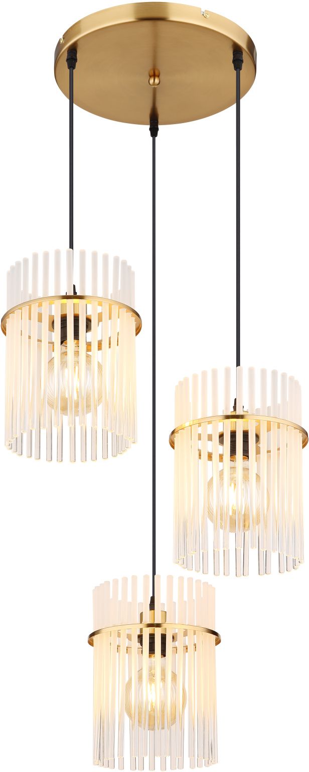 Globo Lighting Gorley závesné svietidlo 3x60 W biela-čierna-zlatá 15698-3HRM