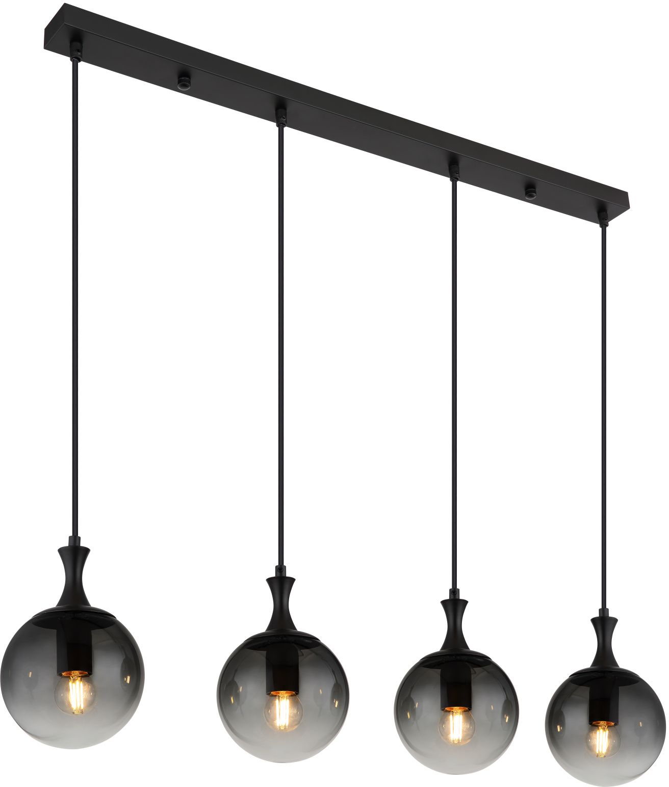 Globo Lighting Dalton závesné svietidlo 4x40 W čierna-dymová 15885-4H