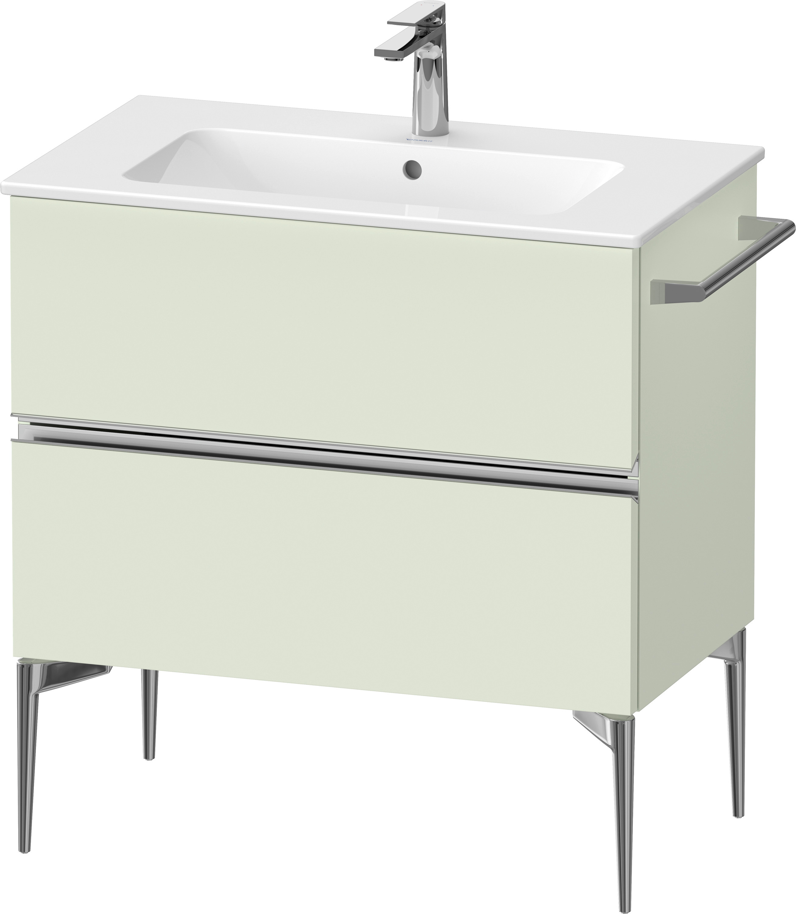 Duravit Sivida skrinka 81x47.7x59.1 cm závesná kúpeľňová skrinka pod umývadlo zelená-chrómová SV4644010HH0000