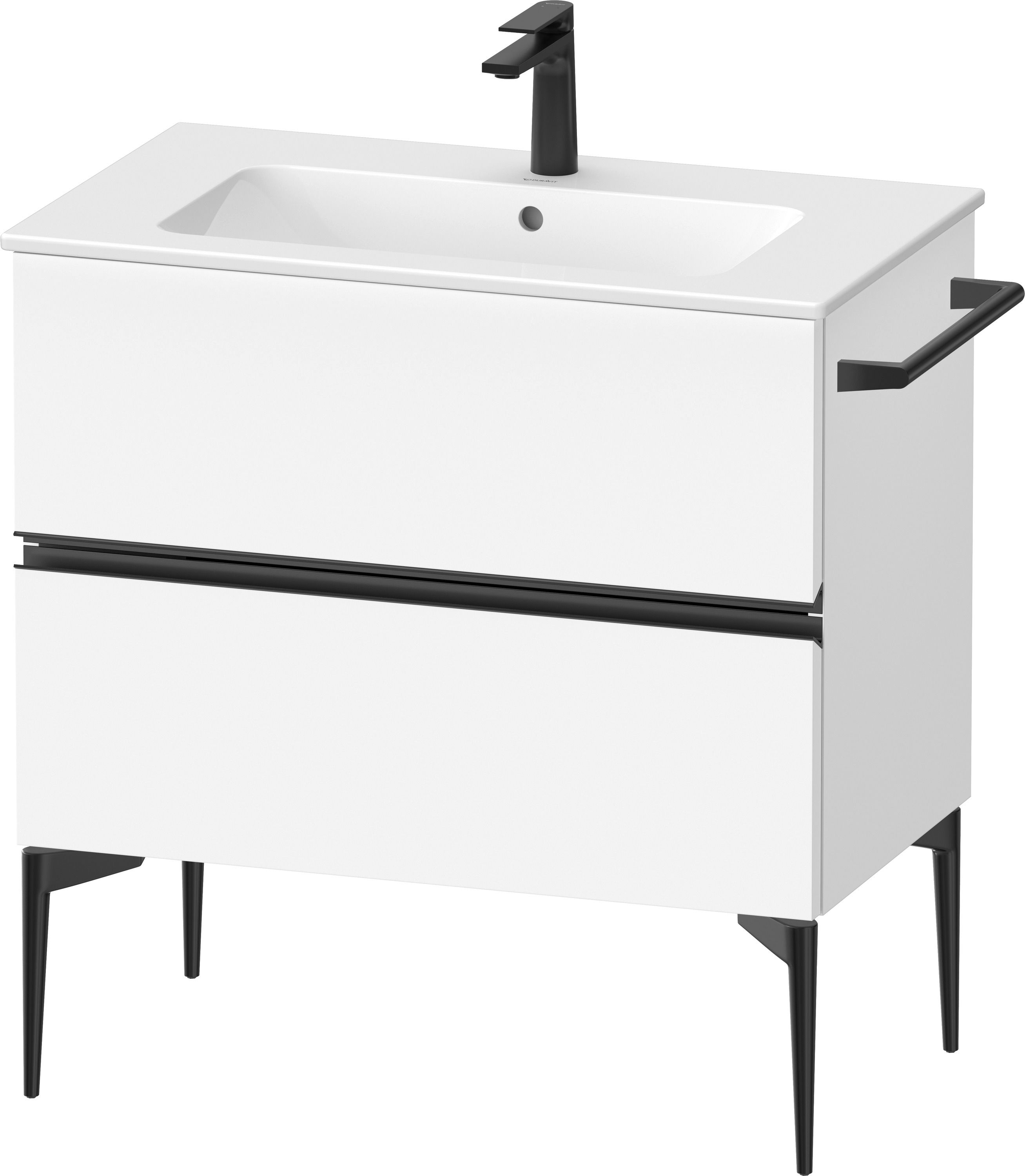Duravit Sivida skrinka 81x47.7x59.1 cm závesná kúpeľňová skrinka pod umývadlo biela-čierna SV46440BD180000