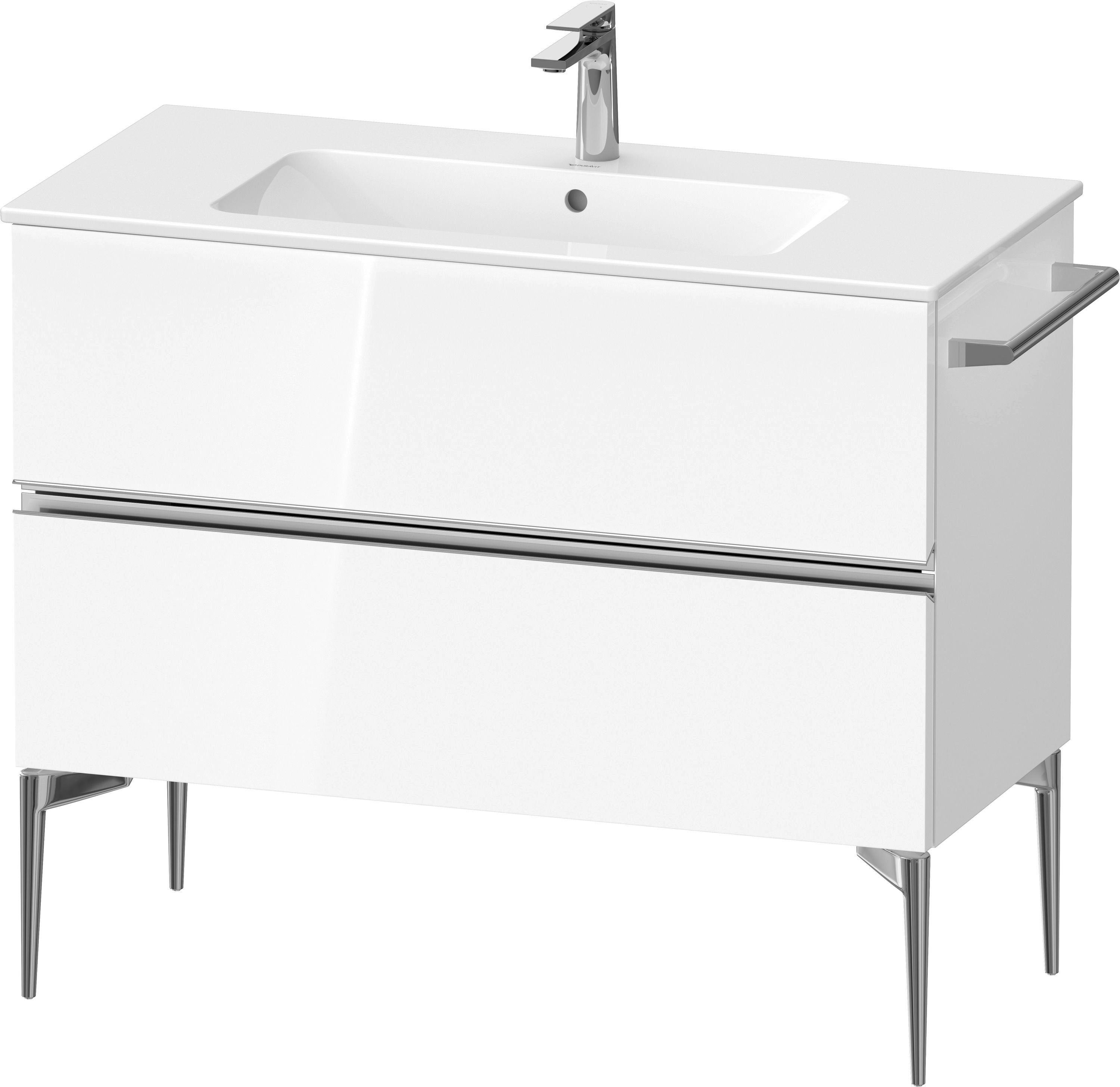 Duravit Sivida skrinka 101x47.7x59.1 cm závesná kúpeľňová skrinka pod umývadlo biela-chrómová SV4645010220000