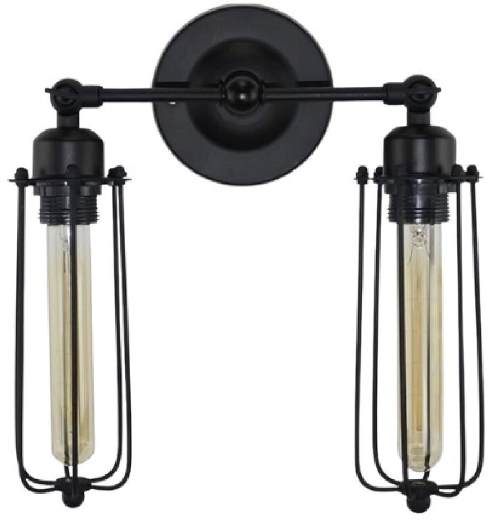 Abigali Retro nástenná lampa 2x8 W čierna ABIGALI-KRN2E27