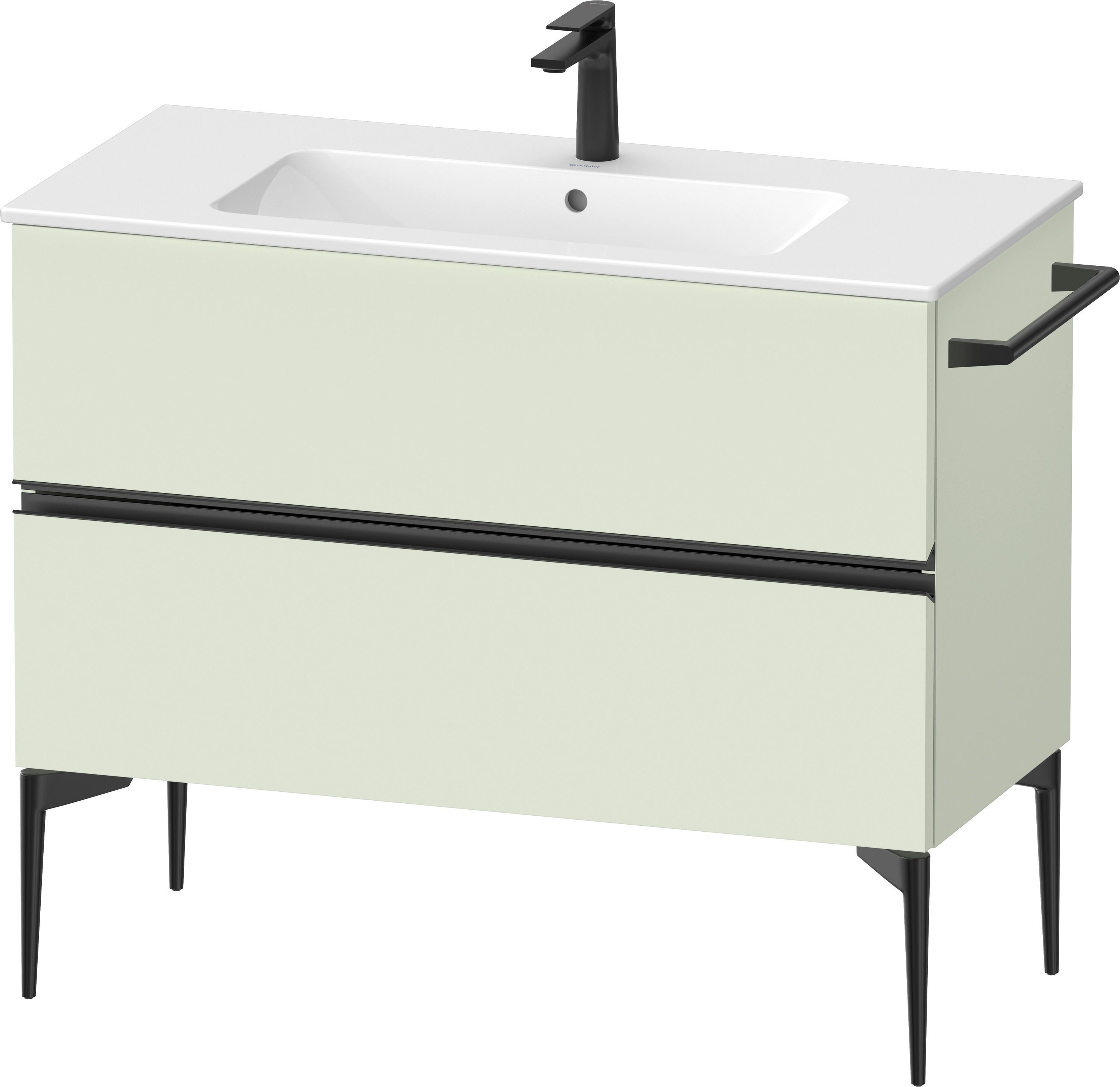 Duravit Sivida skrinka 101x47.7x59.1 cm závesná kúpeľňová skrinka pod umývadlo čierna-zelená SV46450BDHH0000