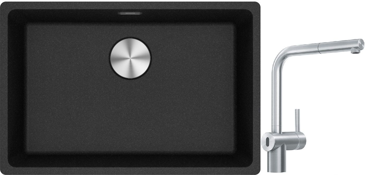 Súprava kuchynská batéria Franke Atlas Neo Sensor 115.0625.523, granitový drez Franke Maris 125.0687.257