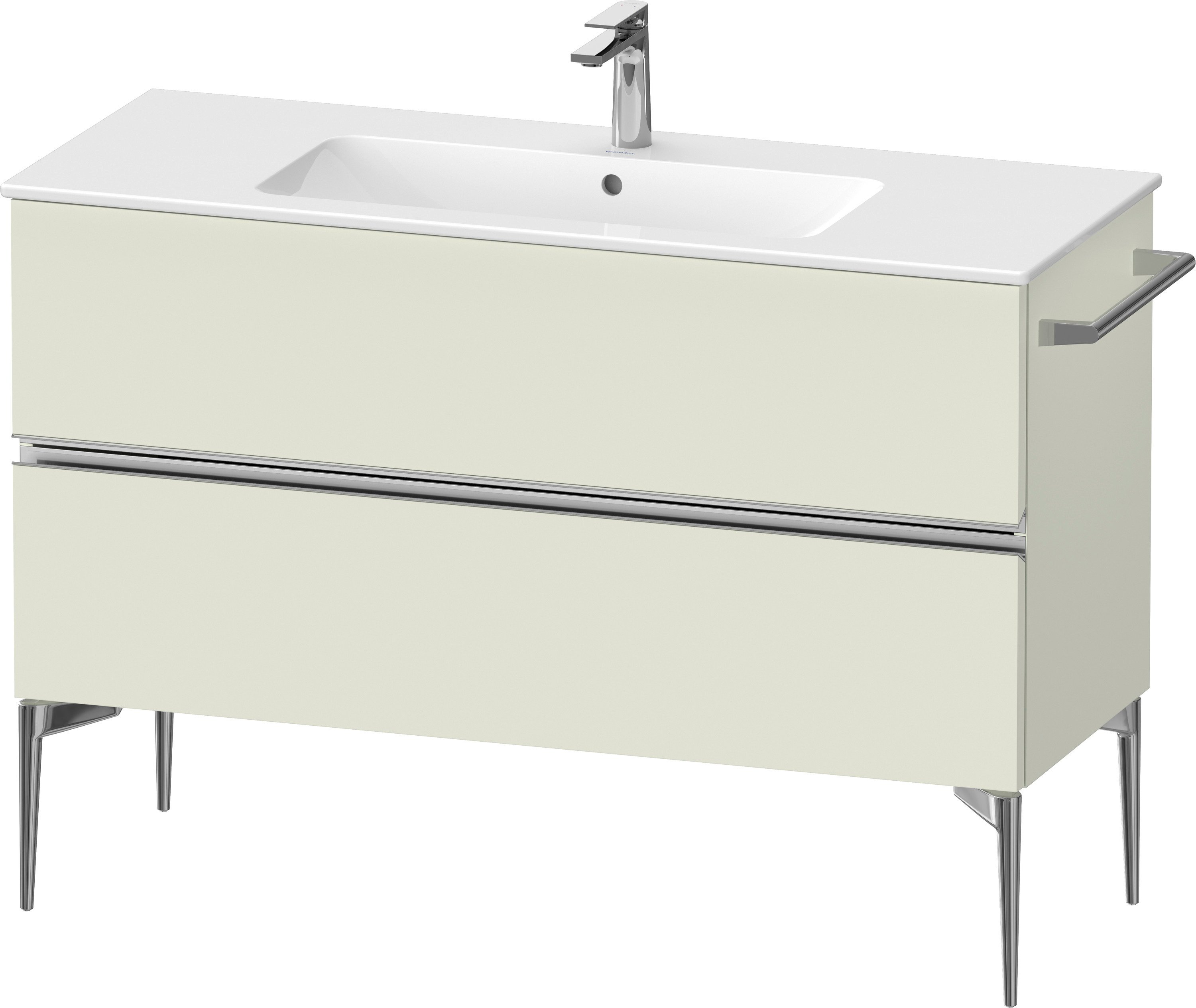 Duravit Sivida skrinka 121x47.7x59.1 cm závesná kúpeľňová skrinka pod umývadlo zelená-chrómová SV4646010HH0000