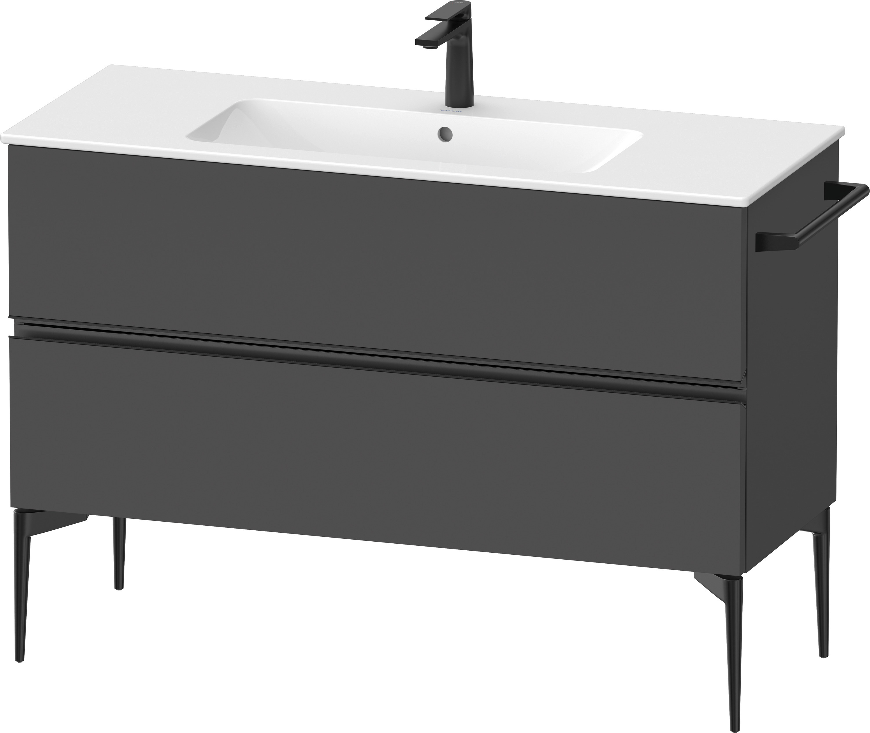 Duravit Sivida skrinka 121x47.7x59.1 cm závesná kúpeľňová skrinka pod umývadlo čierna-sivá SV46460BD490000