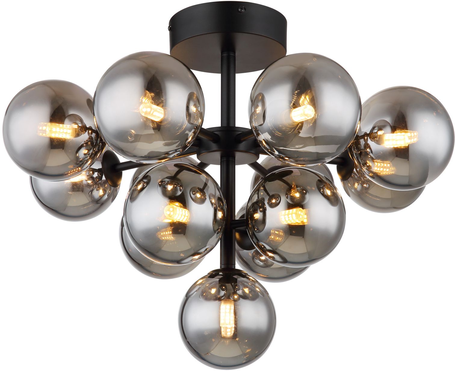 Globo Lighting Grappy stropné svietidlo x5 W čierna-dymová 56143-13D