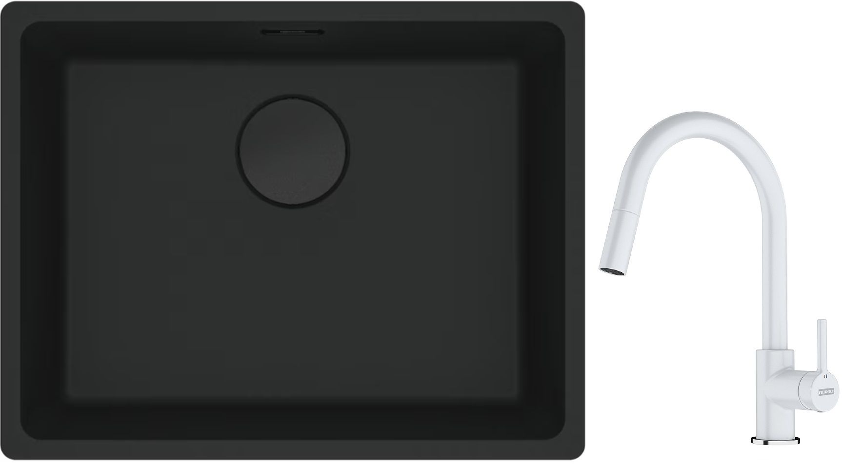 Súprava granitový drez Franke Maris 125.0698.009, kuchynská batéria Franke Lina 115.0626.081