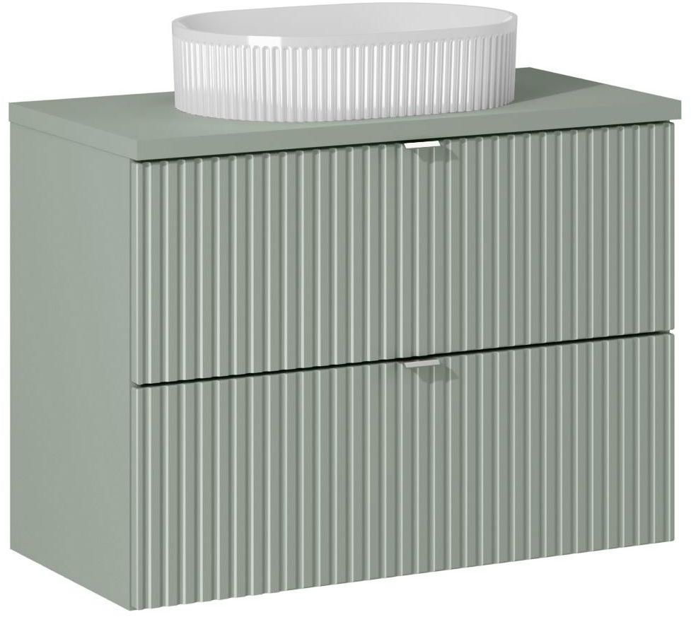 Súprava skrinka Comad Adel Oak ADEL OAK 82-80-B-2S, umývadlo Comad Beyond 5 BEYOND 5 WHITE ( E-6564 ), LINE REED GREEN B 89-80