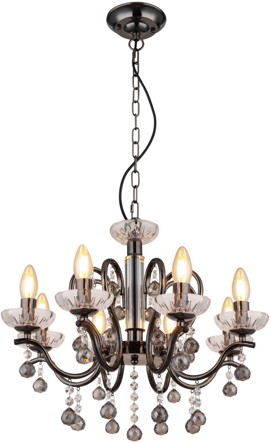 Globo Lighting Camila závesné svietidlo x40 W čierna-krištáľová 64134-8