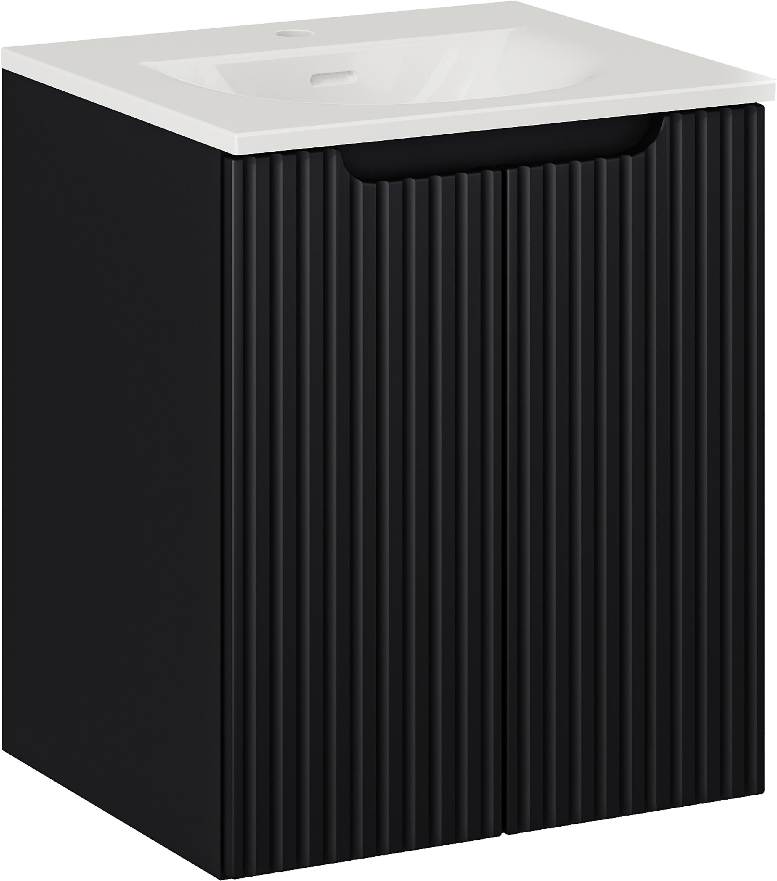 Súprava skrinka Comad Nova Black NOVA BLACK D2 82-50-2D, umývadlo Comad Sky 3 SKY 3 50CM DP (E-8099-3-50)