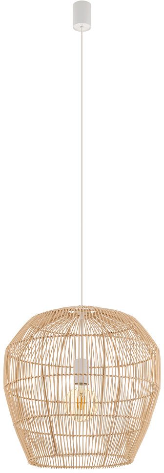 Nowodvorski Lighting Haiti závesné svietidlo 1x25 W biela-drevená 11164