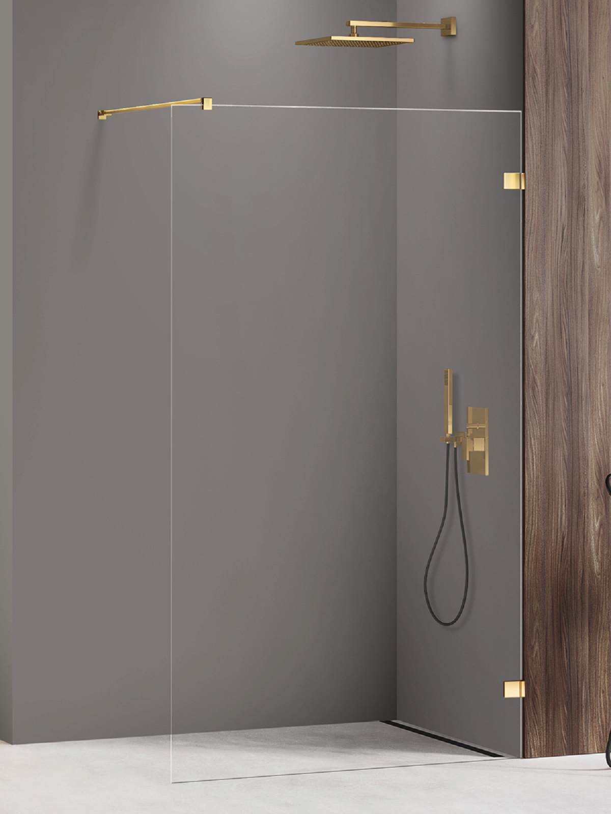 New Trendy Avexa Gold Shine stena sprchového kúta walk -in 160 cm zlatá lesklý/sklo priehľadné EXK-7065