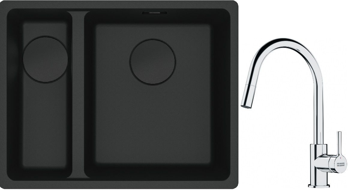 Súprava granitový drez Franke Maris 125.0697.756, kuchynská batéria Franke Lina 115.0693.229
