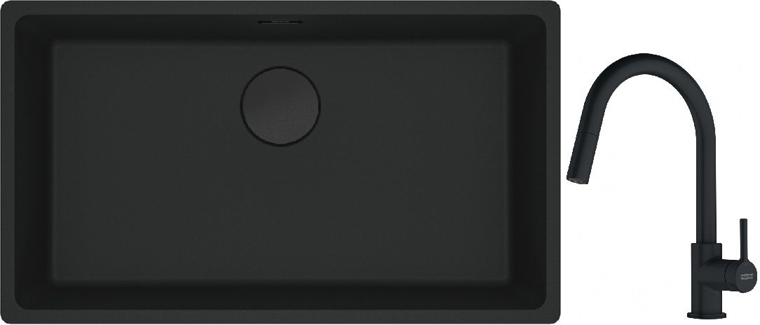 Súprava granitový drez Franke Maris 125.0697.757, kuchynská batéria Franke Lina 115.0626.053