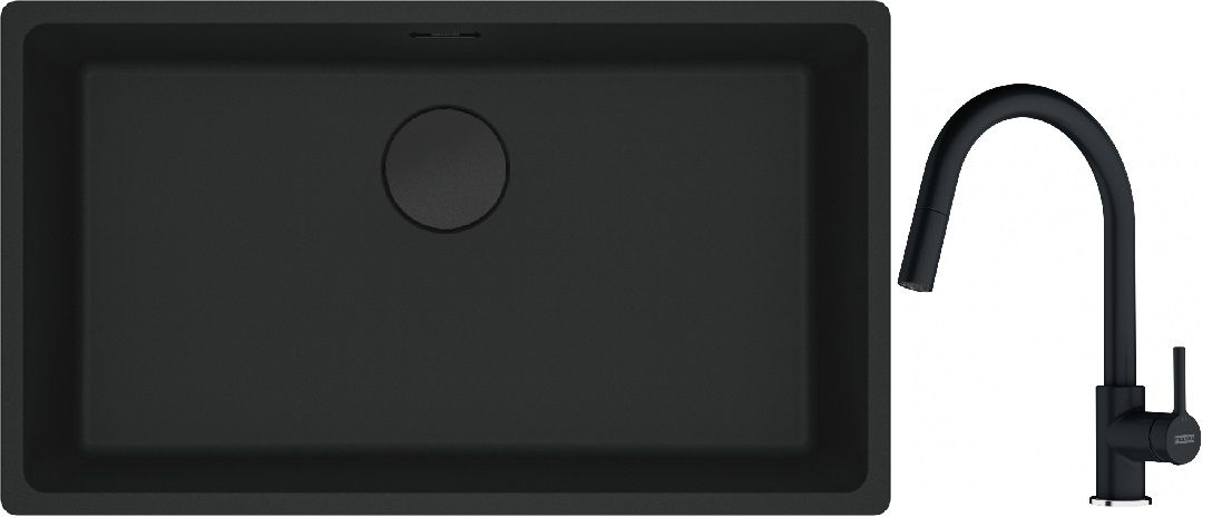 Súprava granitový drez Franke Maris 125.0697.757, kuchynská batéria Franke Lina 115.0626.055