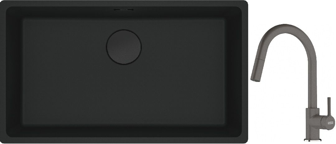 Súprava granitový drez Franke Maris 125.0697.757, kuchynská batéria Franke Lina 115.0626.057
