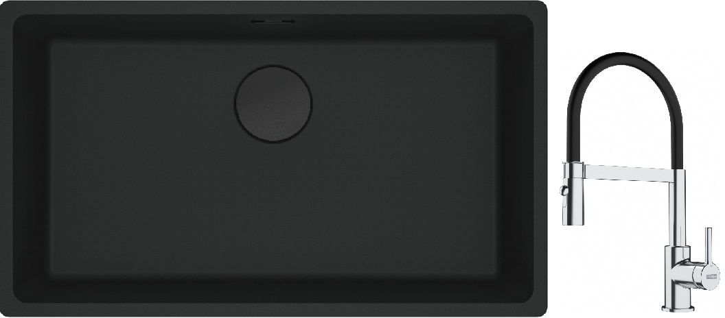 Súprava granitový drez Franke Maris 125.0697.757, kuchynská batéria Franke Lina 115.0626.085