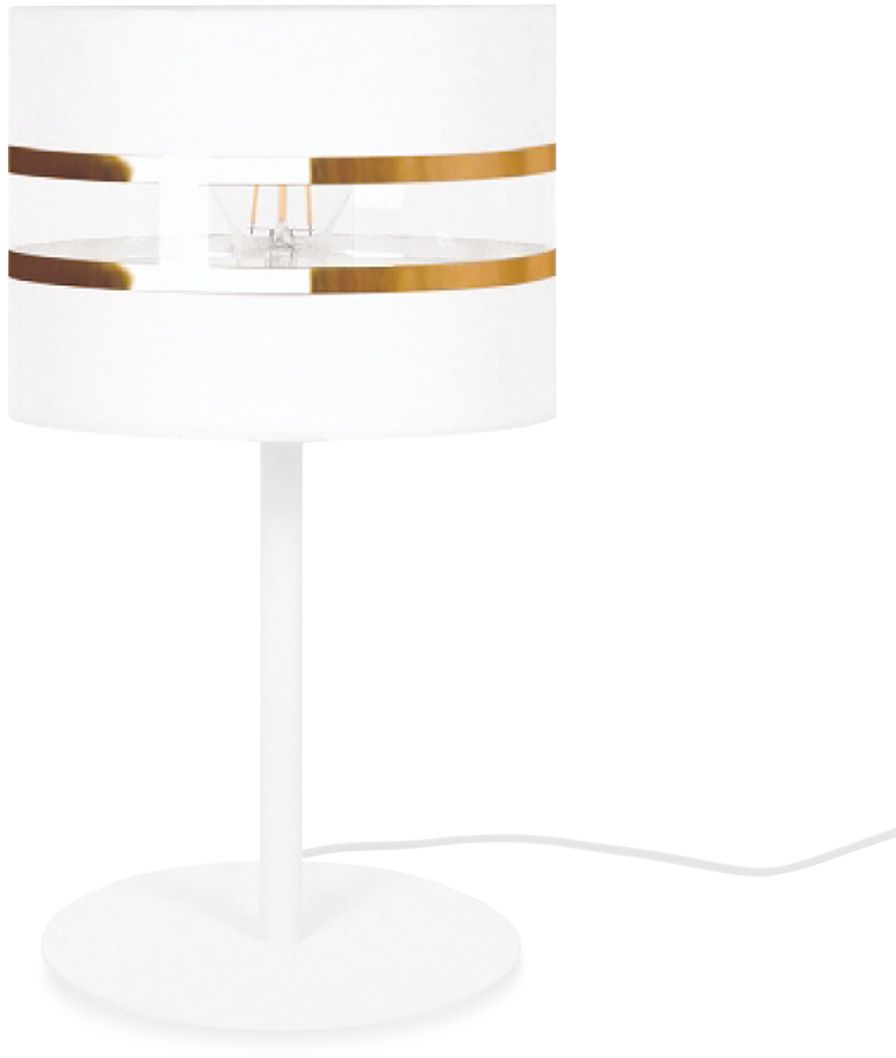 Kaja Vega stolová lampa 1x40 W biela-priehľadná-zlatá K-5216