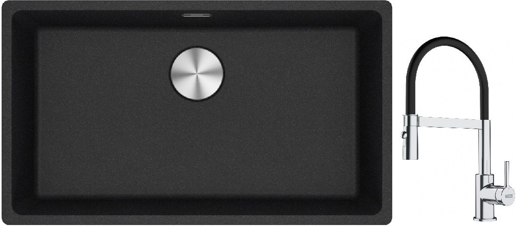 Súprava granitový drez Franke Maris 125.0687.261, kuchynská batéria Franke Lina 115.0626.085