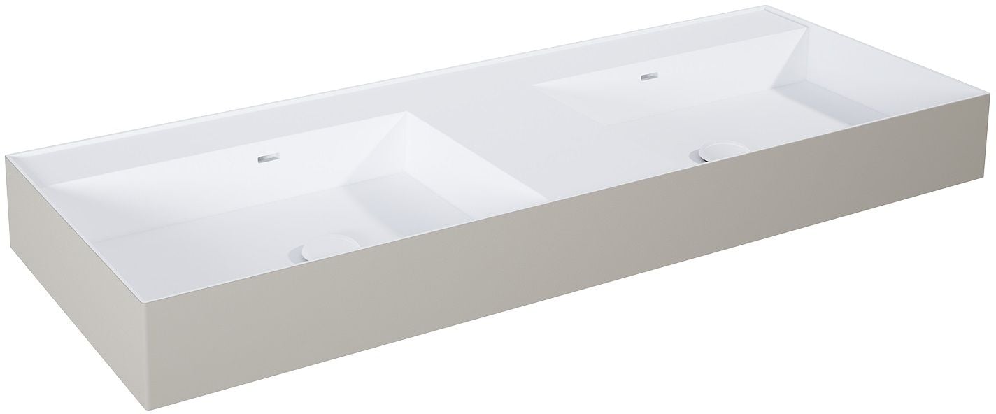 Elita Level umývadlo 120.5x45.5 cm obdĺžnik klasické umývadlo-dvojité biela RE041461246190