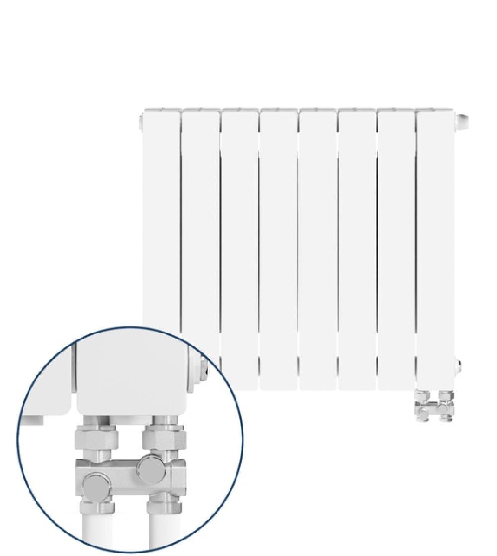 KFA Armatura ADR500 ohrievač do miestnosti 57x64.4 cm podłączenie dolné biela 763-082-44