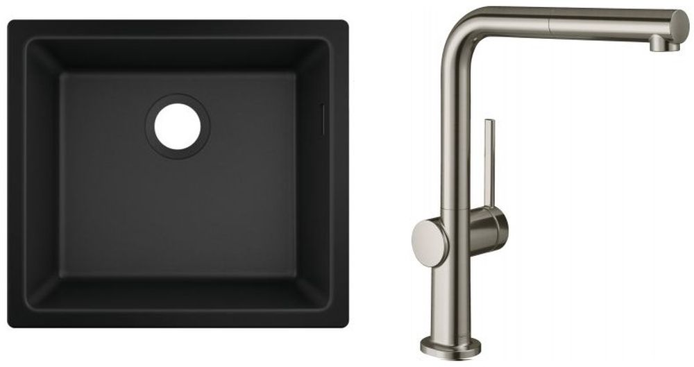 Súprava kuchynská batéria Hansgrohe Talis M54 72809800, granitový drez Hansgrohe S 51 43431170