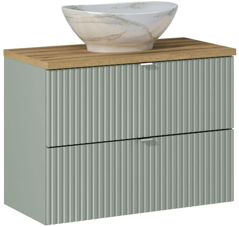 Súprava skrinka Comad Line Reed Green LINE REED GREEN D 82-80-2S, umývadlo Comad Pati UN-PATI-MW3, NOVA OAK A 89-80