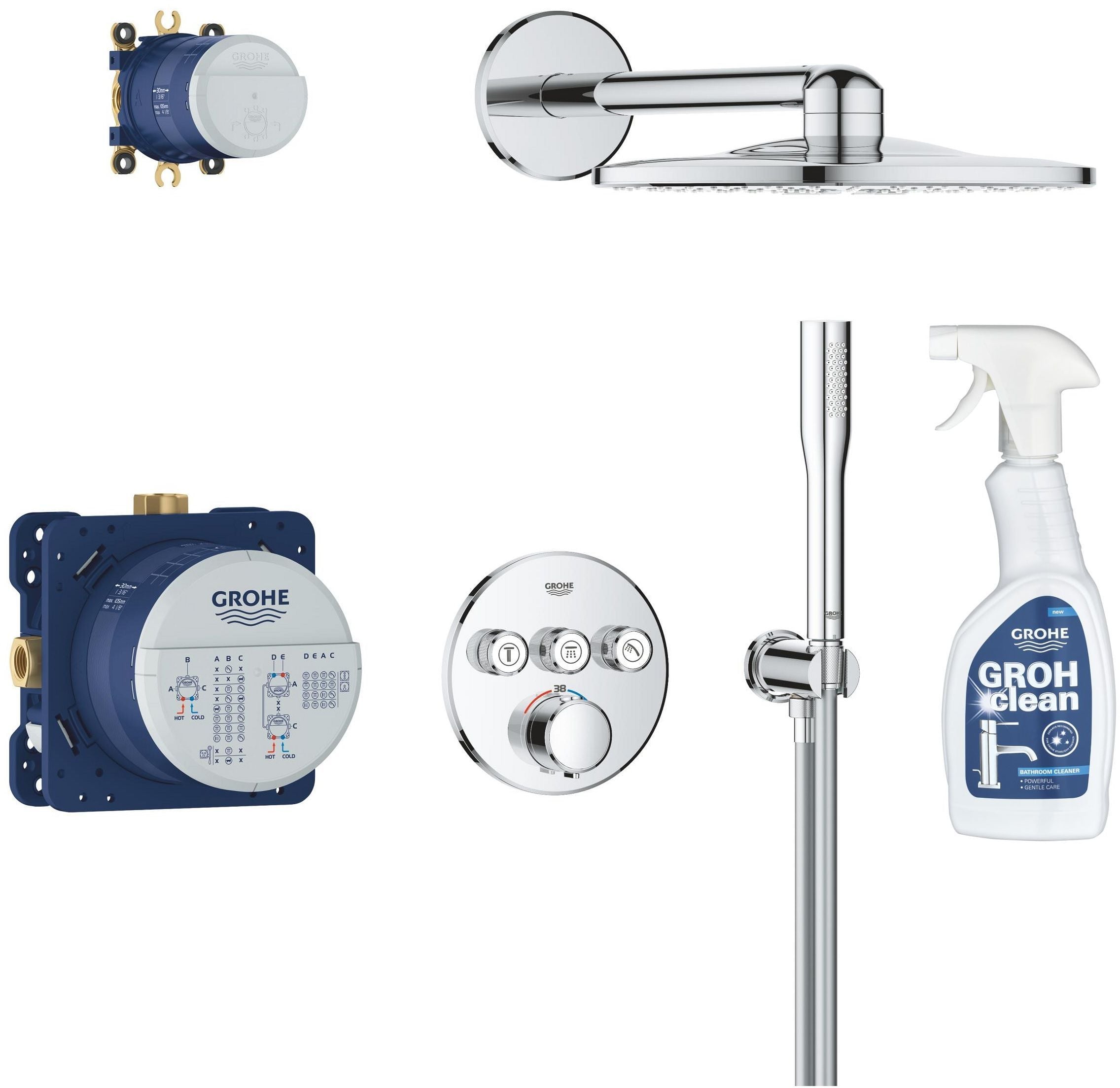 Súprava sprchová súprava Grohe Precision Smartcontrol 34874000, čistiaci prostriedok na chróm Grohe 48166000