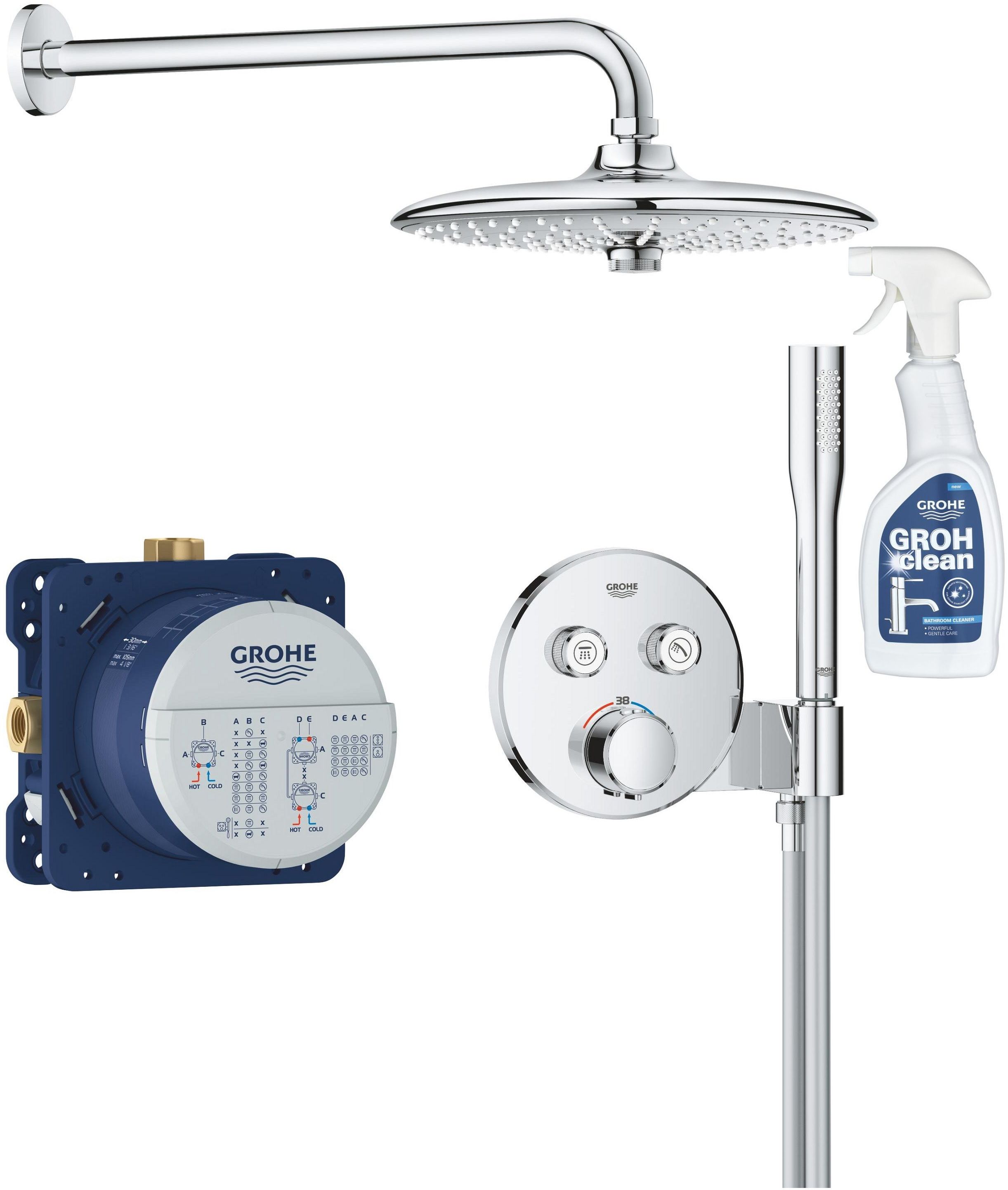 Súprava sprchová súprava Grohe Precision Smartcontrol 34878000, čistiaci prostriedok na chróm Grohe 48166000