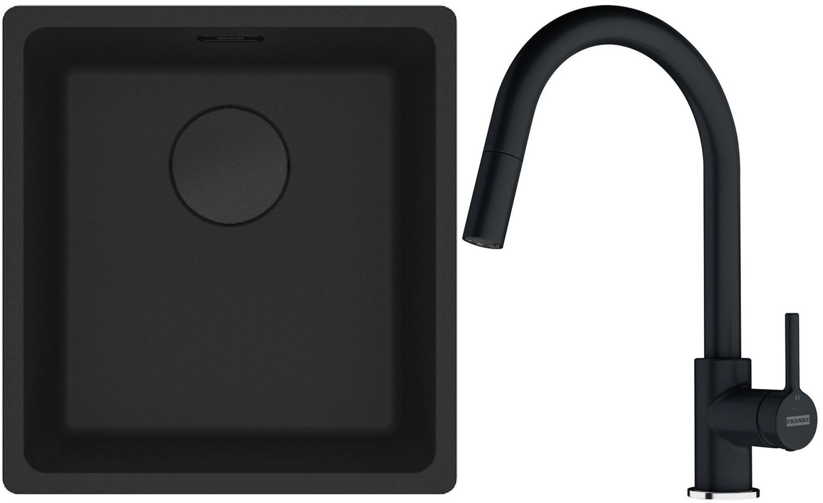 Súprava granitový drez Franke Maris 125.0697.760, kuchynská batéria Franke Lina 115.0626.055