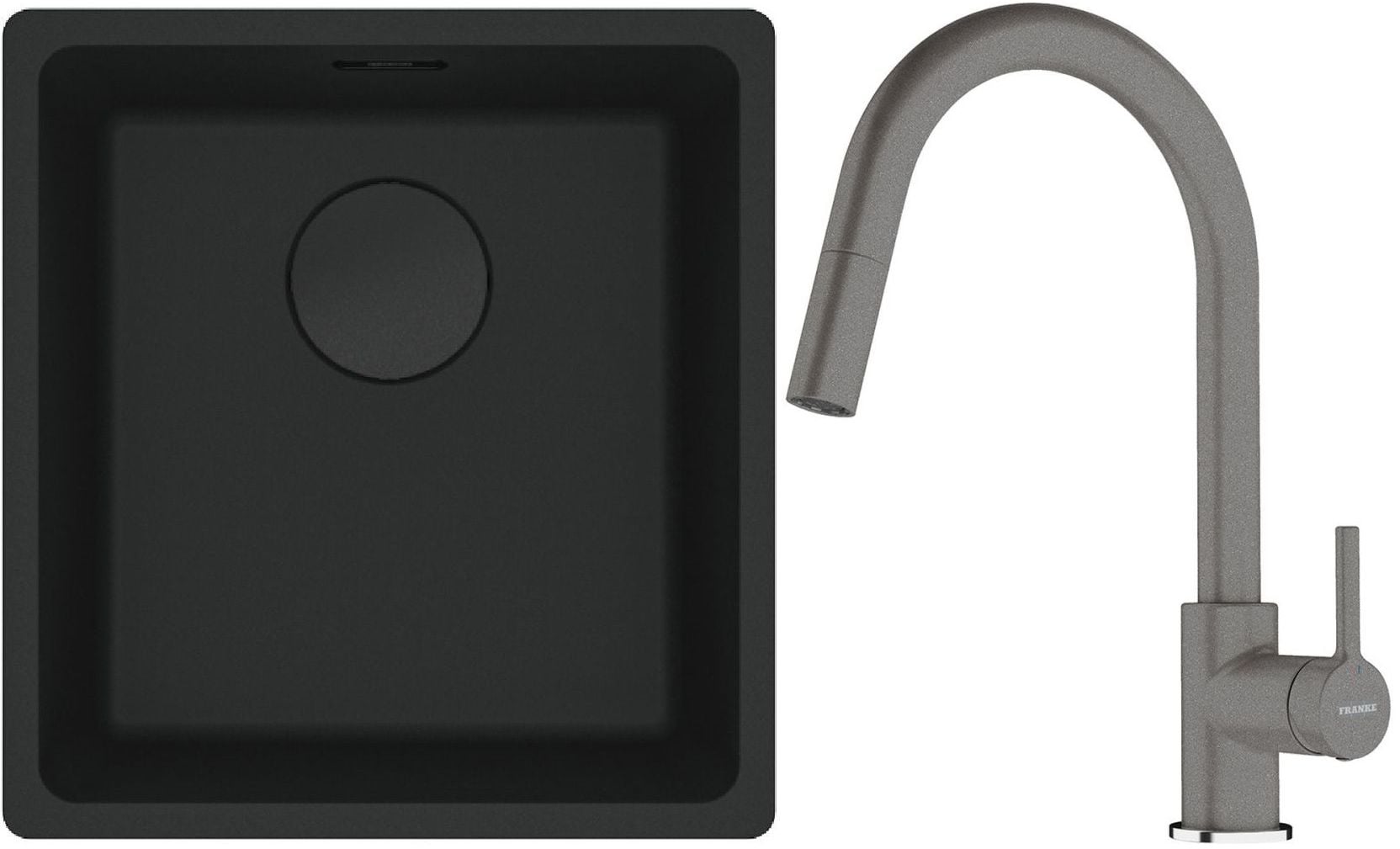 Súprava granitový drez Franke Maris 125.0697.760, kuchynská batéria Franke Lina 115.0626.057