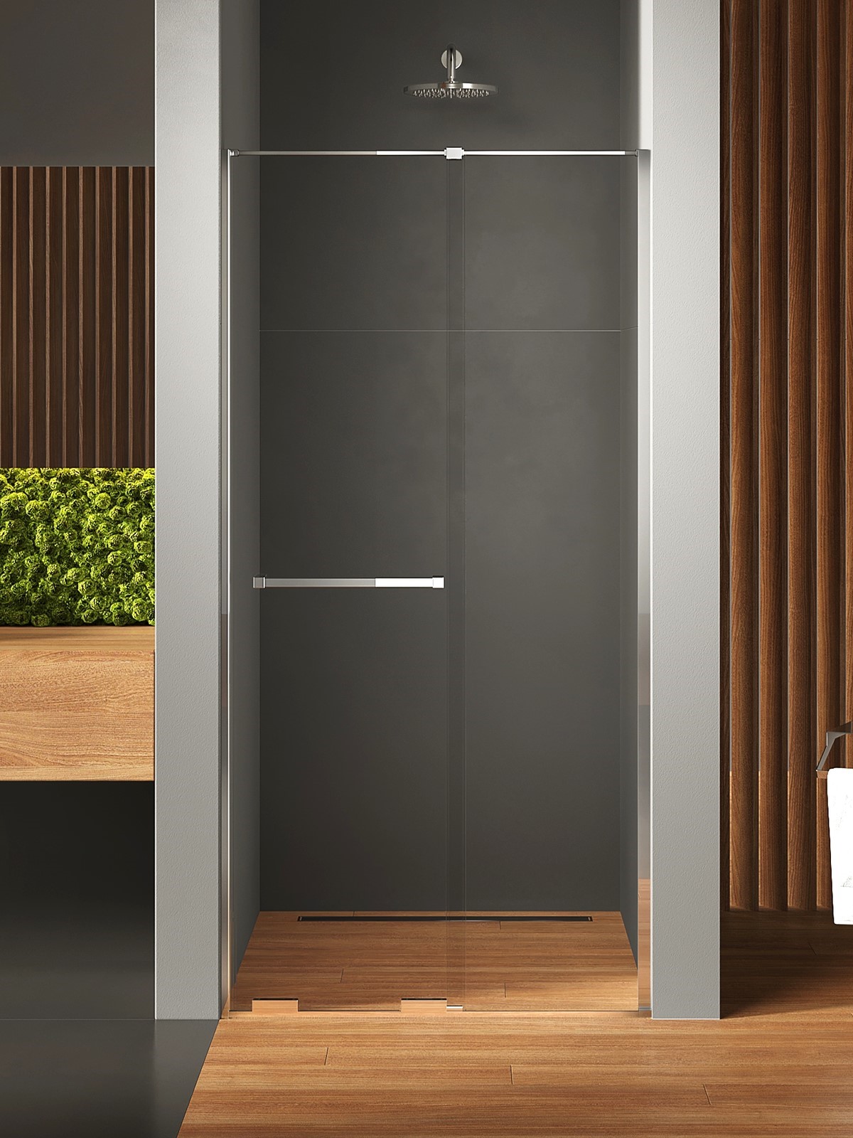 New Trendy Smart sprchové dvere 140 cm posuvné chróm lesklá/priehľadné sklo EXK-6581
