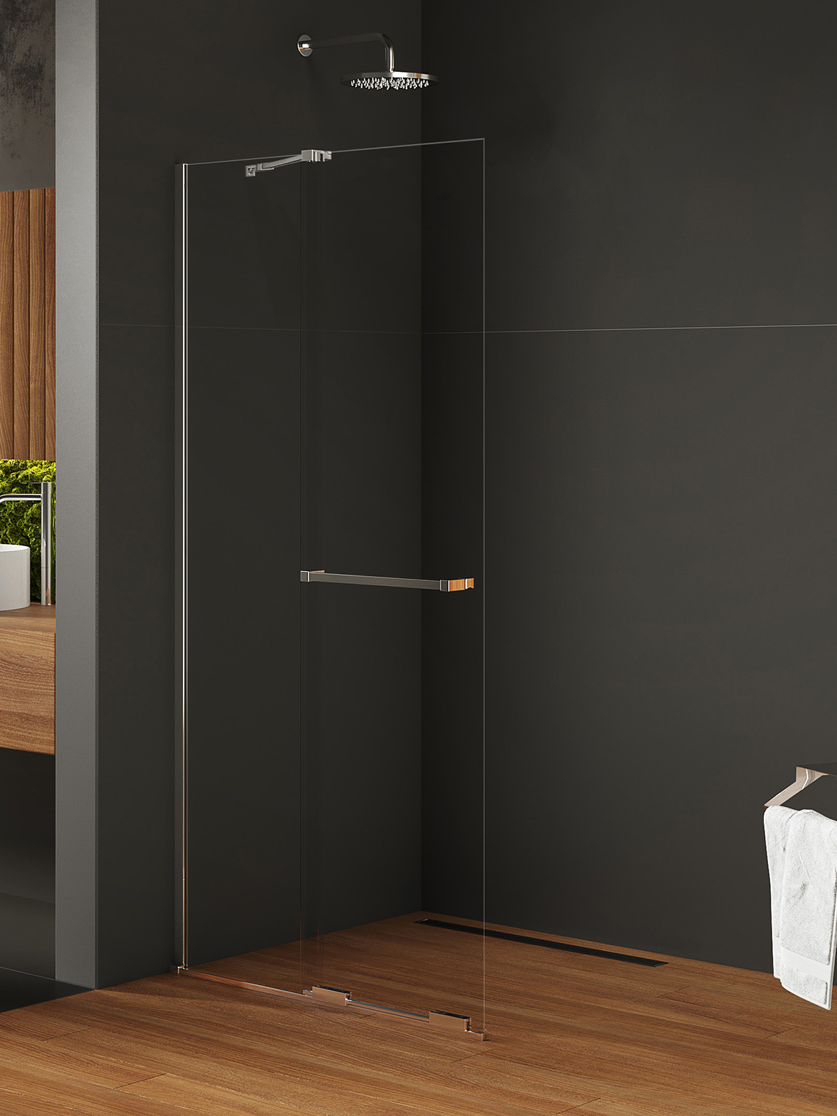 New Trendy Smart stena sprchového kúta walk -in 80 cm chróm lesklý/sklo priehľadné EXK-6621-WU