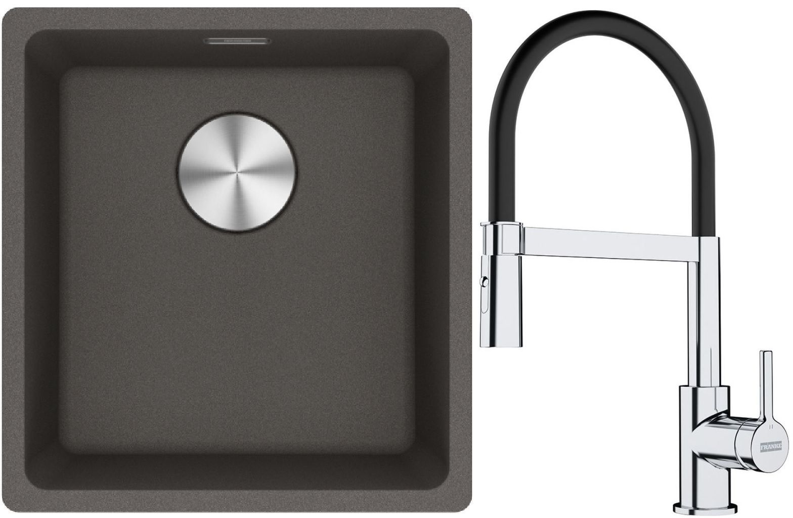 Súprava granitový drez Franke Maris 125.0716.374, kuchynská batéria Franke Lina 115.0626.085