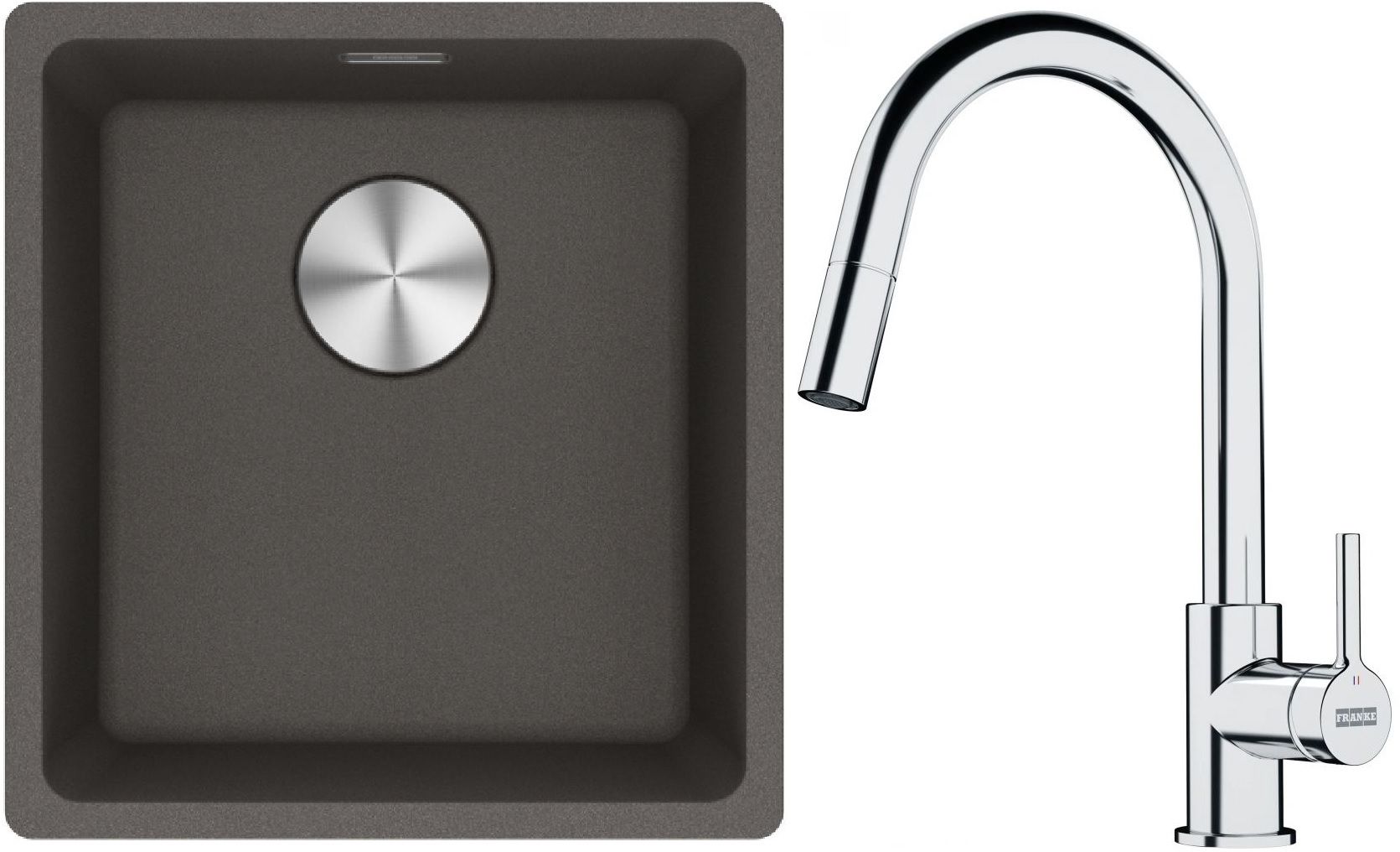 Súprava granitový drez Franke Maris 125.0716.374, kuchynská batéria Franke Lina 115.0693.229