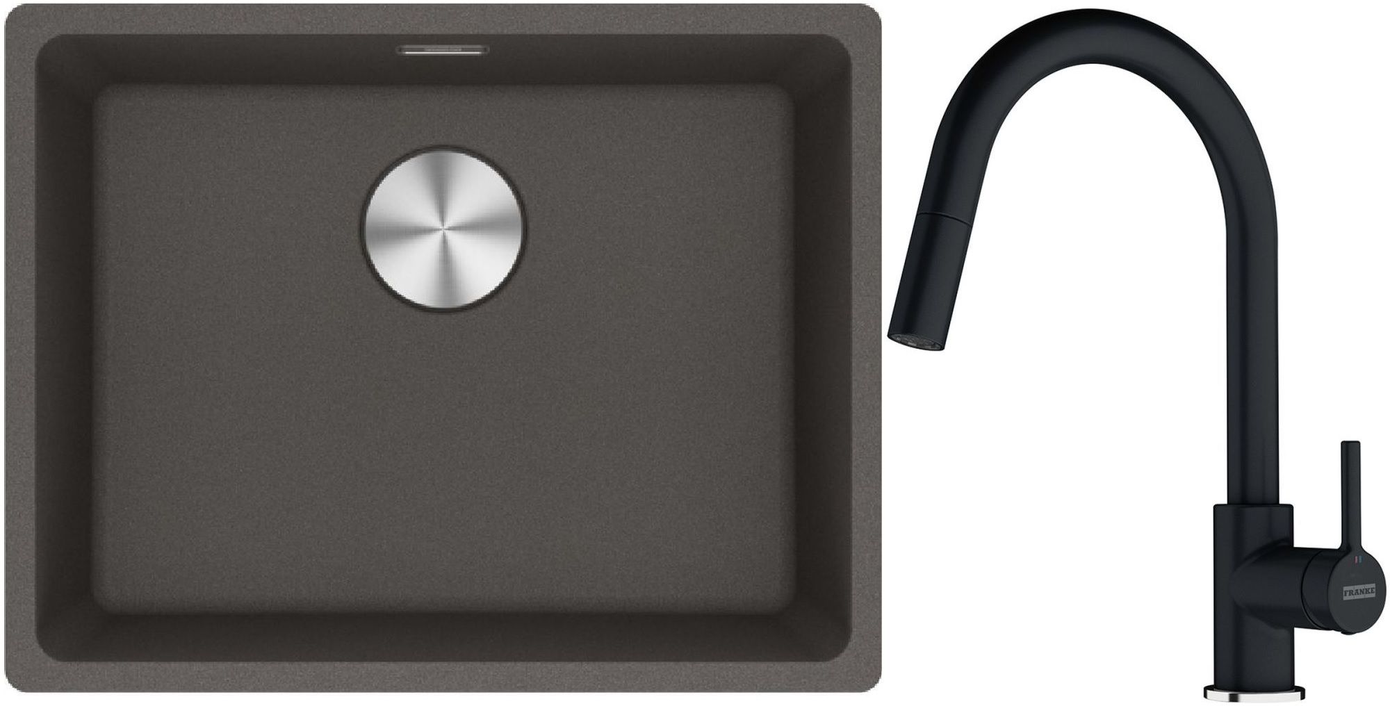 Súprava granitový drez Franke Maris 125.0716.375, kuchynská batéria Franke Lina 115.0626.055