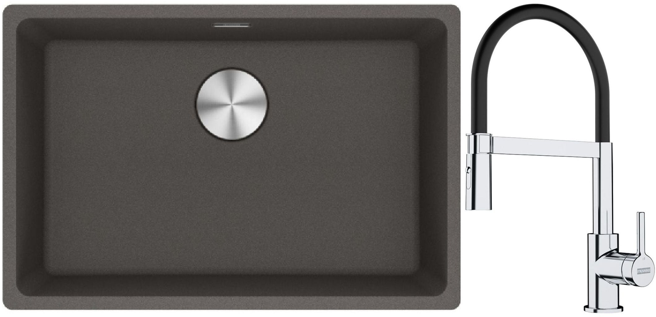 Súprava granitový drez Franke Maris 125.0716.376, kuchynská batéria Franke Lina 115.0626.085